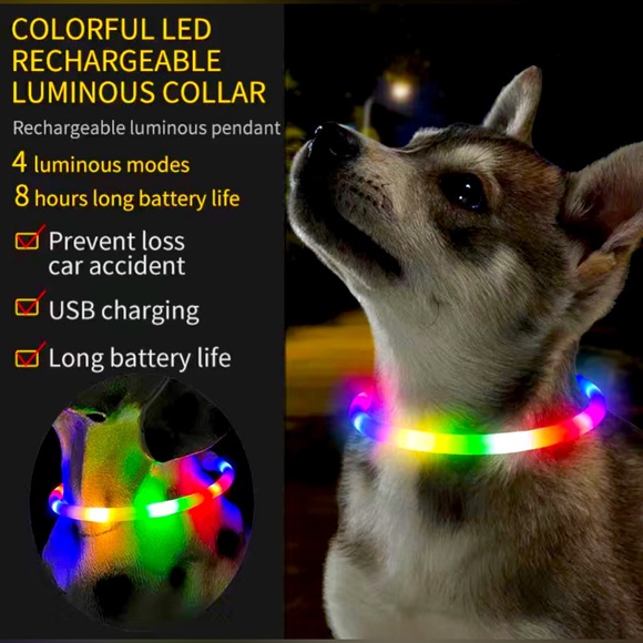 Other - Pet’s LED Collar USB rechargeable - Red Color